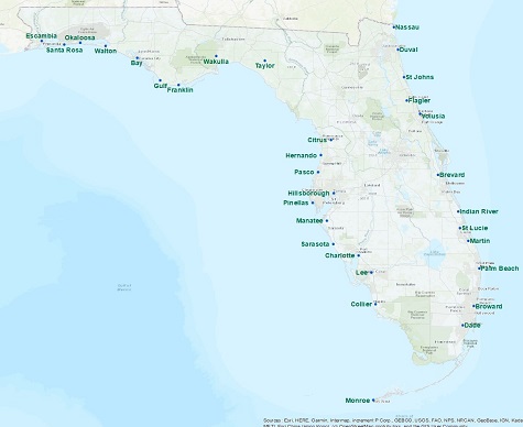 map of florida with beaches Florida Healthy Beaches Program Florida Department Of Health map of florida with beaches