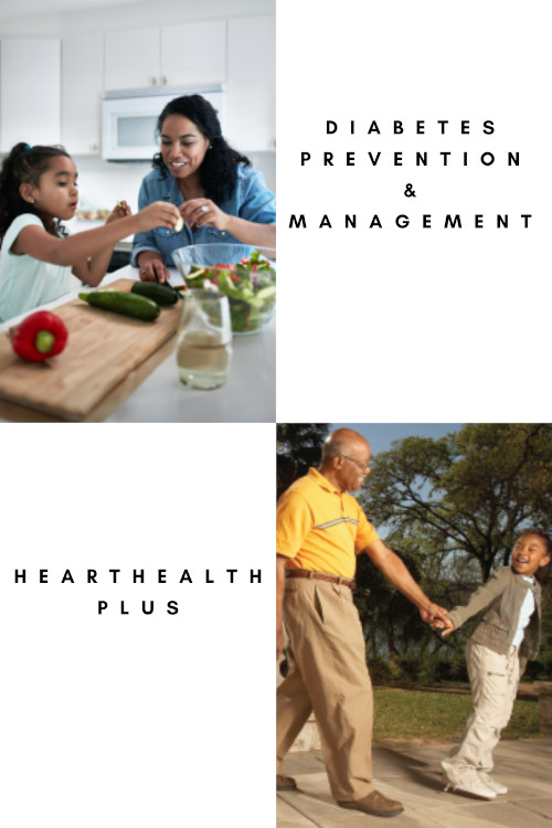 Workshop announcment featuring "Diabetes Prevention & Management" and "HeartHealth Plus"