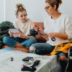 Woman and daughter making an emergency plan